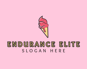 Melting Ice Cream Cone  logo design