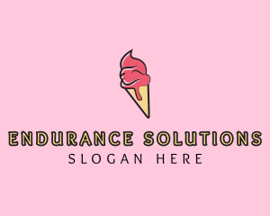 Melting Ice Cream Cone  logo design