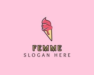 Melting Ice Cream Cone  logo design