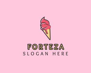 Melting Ice Cream Cone  logo design