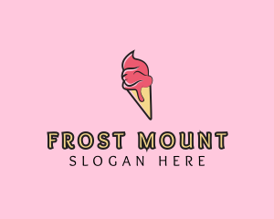 Melting Ice Cream Cone  logo design