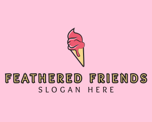 Melting Ice Cream Cone  logo design