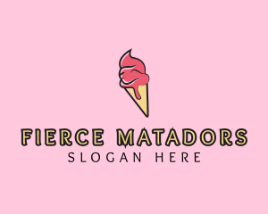 Melting Ice Cream Cone  logo design