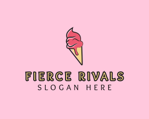 Melting Ice Cream Cone  logo design