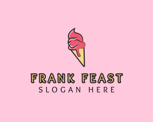 Melting Ice Cream Cone  logo design