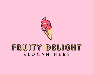 Melting Ice Cream Cone  logo design