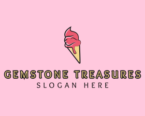 Melting Ice Cream Cone  logo design