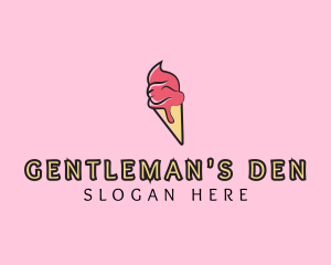 Melting Ice Cream Cone  logo design