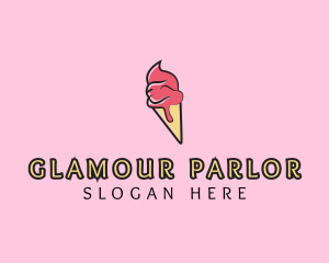 Melting Ice Cream Cone  logo design