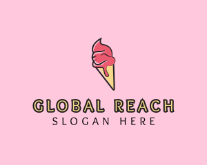 Melting Ice Cream Cone  logo design