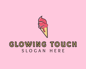 Melting Ice Cream Cone  logo design