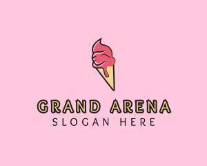 Melting Ice Cream Cone  logo design