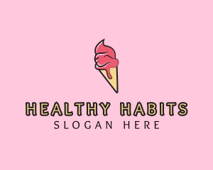 Melting Ice Cream Cone  logo design