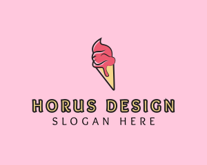 Melting Ice Cream Cone  logo design