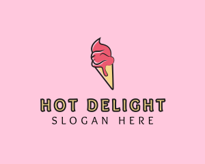 Melting Ice Cream Cone  logo design