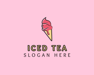 Melting Ice Cream Cone  logo design