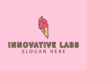 Melting Ice Cream Cone  logo design