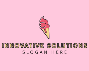 Melting Ice Cream Cone  logo design