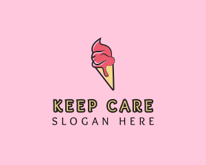 Melting Ice Cream Cone  logo design