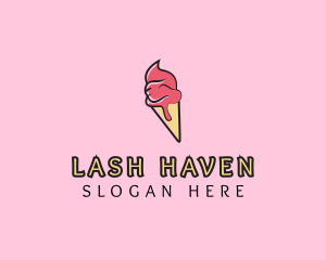 Melting Ice Cream Cone  logo design