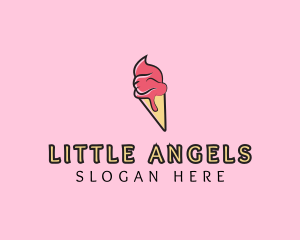 Melting Ice Cream Cone  logo design