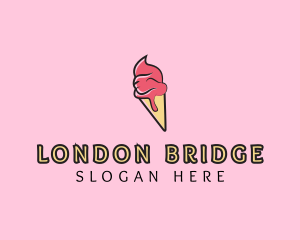 Melting Ice Cream Cone  logo design