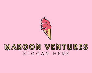 Melting Ice Cream Cone  logo design