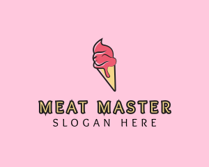 Melting Ice Cream Cone  logo design