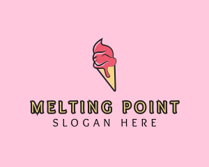 Melting - Melting Ice Cream Cone logo design