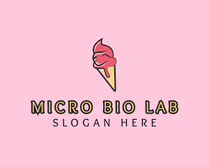 Melting Ice Cream Cone  logo design