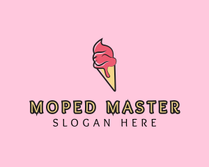 Melting Ice Cream Cone  logo design