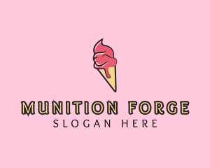 Melting Ice Cream Cone  logo design