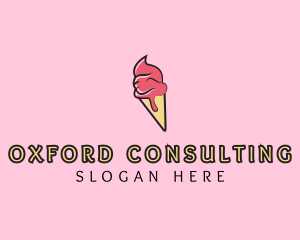 Melting Ice Cream Cone  logo design