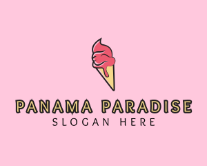 Melting Ice Cream Cone  logo design