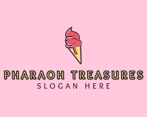 Melting Ice Cream Cone  logo design