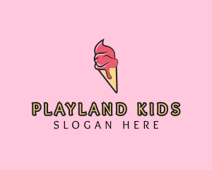 Melting Ice Cream Cone  logo design