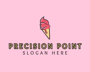 Melting Ice Cream Cone  logo design