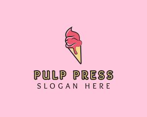 Melting Ice Cream Cone  logo design