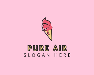 Melting Ice Cream Cone  logo design