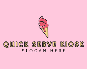 Melting Ice Cream Cone  logo design