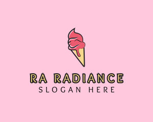 Melting Ice Cream Cone  logo design