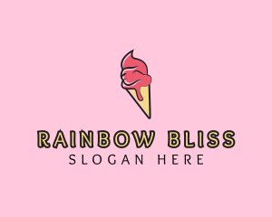 Melting Ice Cream Cone  logo design