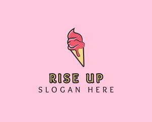 Melting Ice Cream Cone  logo design