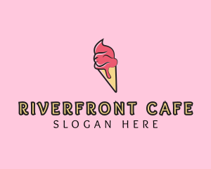 Melting Ice Cream Cone  logo design