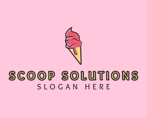 Scoop - Melting Ice Cream Cone logo design