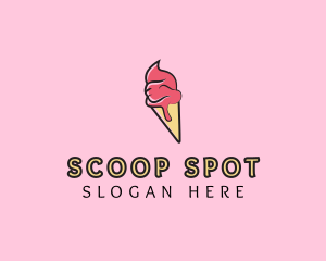 Scoop - Melting Ice Cream Cone logo design