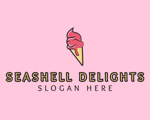 Melting Ice Cream Cone  logo design