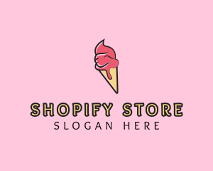 Melting Ice Cream Cone  logo design