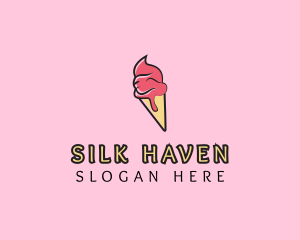 Melting Ice Cream Cone  logo design