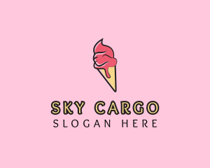 Melting Ice Cream Cone  logo design